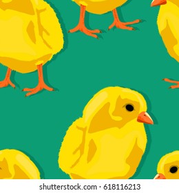Chicken seamless pattern, vector design