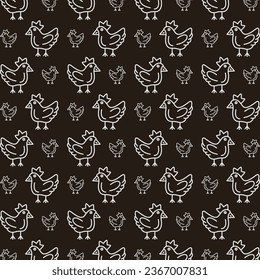 Chicken seamless pattern vector illustration of animal