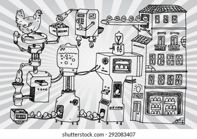 Chicken sells eggs 