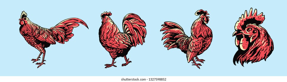 chicken set art
