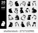 Chicken set. Collection icon chicken. Vector