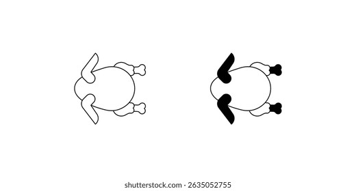 chicken set icon with white background vector stock illustration