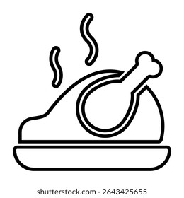 chicken set line icon design. chicken set thin black outline symbol vector illustration. editable stroke icon on transparent background.