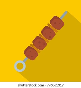 Chicken shish kebab icon. Flat illustration of chicken shish kebab vector icon for web