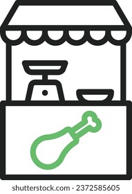 Chicken Shop icon vector image. Suitable for mobile application web application and print media.
