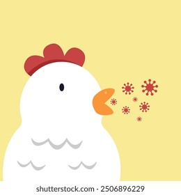 chicken sick with bird influenza virus