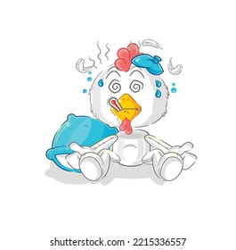 the chicken sick vector. cartoon character