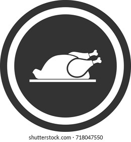 Chicken sign ,dark round icon,