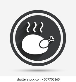 Chicken sign icon. Hen bird meat symbol.