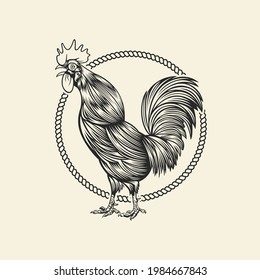 Chicken silhouette design premium logo