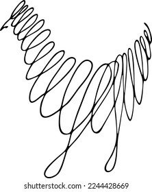 Chicken silhouette, graphics, creative, one line, doodle illustration, logo