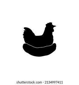 Chicken silhouette icon design template vector isolated