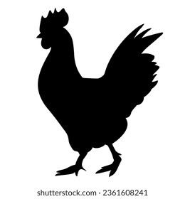 Símbolo de icono de silueta de pollo. Ilustración del vector