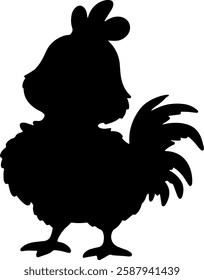 Chicken silhouette illustration vector design.