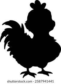 Chicken silhouette illustration vector design.
