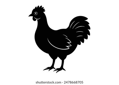 chicken silhouette, illustration, vector, editable eps file .