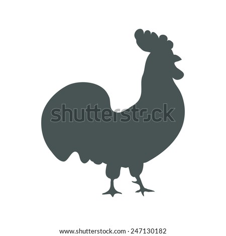 Chicken Silhouette isolayed on white background vector illustration