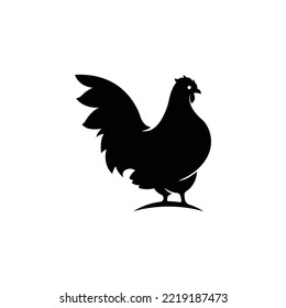 Chicken Silhouette Logo Symbol Vektorgrafik.