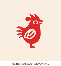 chicken silhouette on a  background. Simple design representing poultry, farming, and nature.