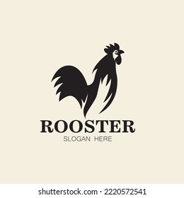 chicken silhouette poultry rooster far logo vector illustration icon symbol design