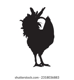 chicken silhouette set collection isolated black on white background vector illustration