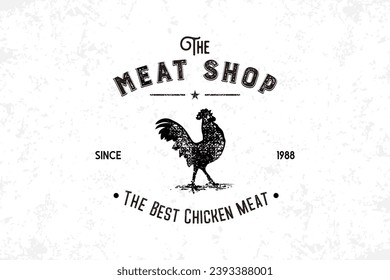 chicken silhouette vector design, for chicken meat sales shop