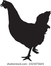 chicken silhouette vector file, flat illustrator on white background