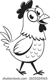 Chicken silhouette vector Funny movement 