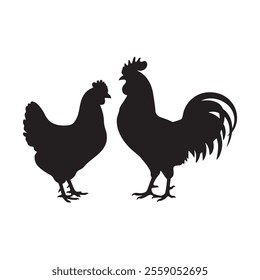 chicken silhouette vector icon design