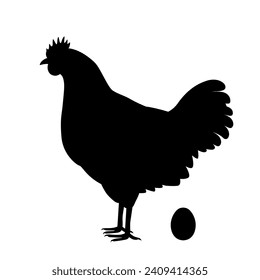 Chicken silhouette vector illustration hen