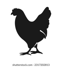 Chicken silhouette. Vector illustration isolated on white background.