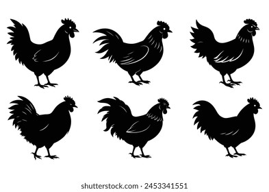 Chicken silhouette vector illustration With on white background svg