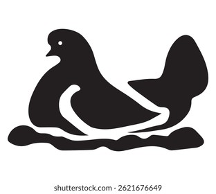 Chicken Silhouette Vector Isolated on White Background
