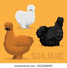 Chicken Silkie Cartoon Vector Illustration