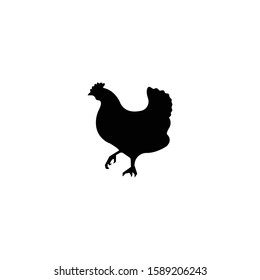 Chicken Sillouette Logo Icon Vector.