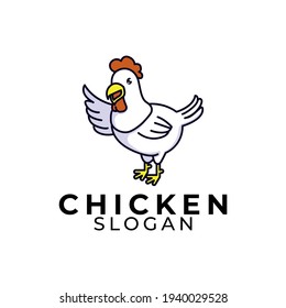 Chicken simple flat logo design