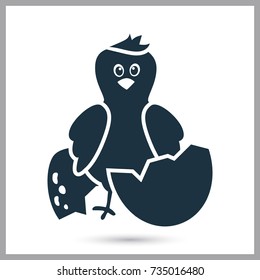 Chicken simple icon for web and mobile design
