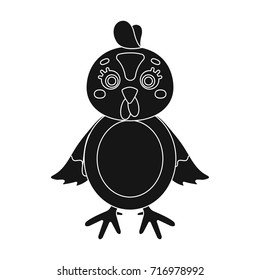 Chicken single icon in black style.Chicken, vector symbol stock illustration web.