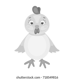Chicken single icon in monochrome style.Chicken, vector symbol stock illustration web.