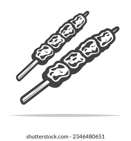 Chicken skewers icon transparent vector isolated