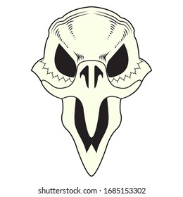 Chicken skull isolated on white background. EPS.file. Size width 4000 pixel and height 4000 pixel.