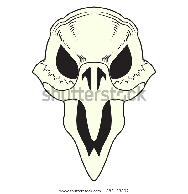 Chicken Skull Isolated On White Background Stock Vector (Royalty Free ...