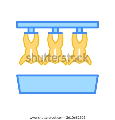 chicken slaughtering flat icon illustration