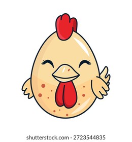 Frango com um sorriso e asas.