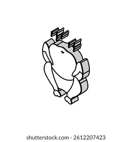 chicken smoked isometric icon vector. chicken smoked sign. isolated symbol illustration