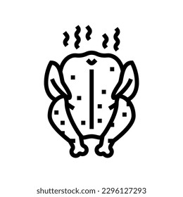 chicken smoked line icon vector. chicken smoked sign. isolated contour symbol black illustration