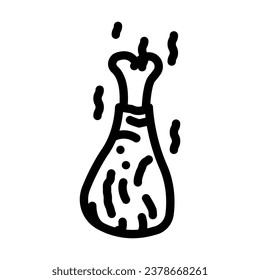 chicken smoked line icon vector. chicken smoked sign. isolated contour symbol black illustration