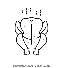 chicken smoked line icon vector. chicken smoked sign. isolated contour symbol black illustration