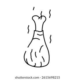 chicken smoked line icon vector. chicken smoked sign. isolated contour symbol black illustration
