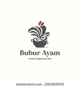 chicken soup bowl rustic logo, chicken food logo for restaurant